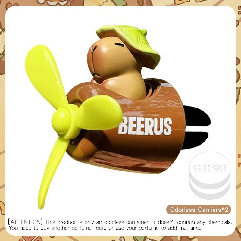 

No perfume DIY fragrance diffuser capybara pilot car air fresheners vent rotate plane decorations accessories ornaments cute fun Fragrance-Free&1pc