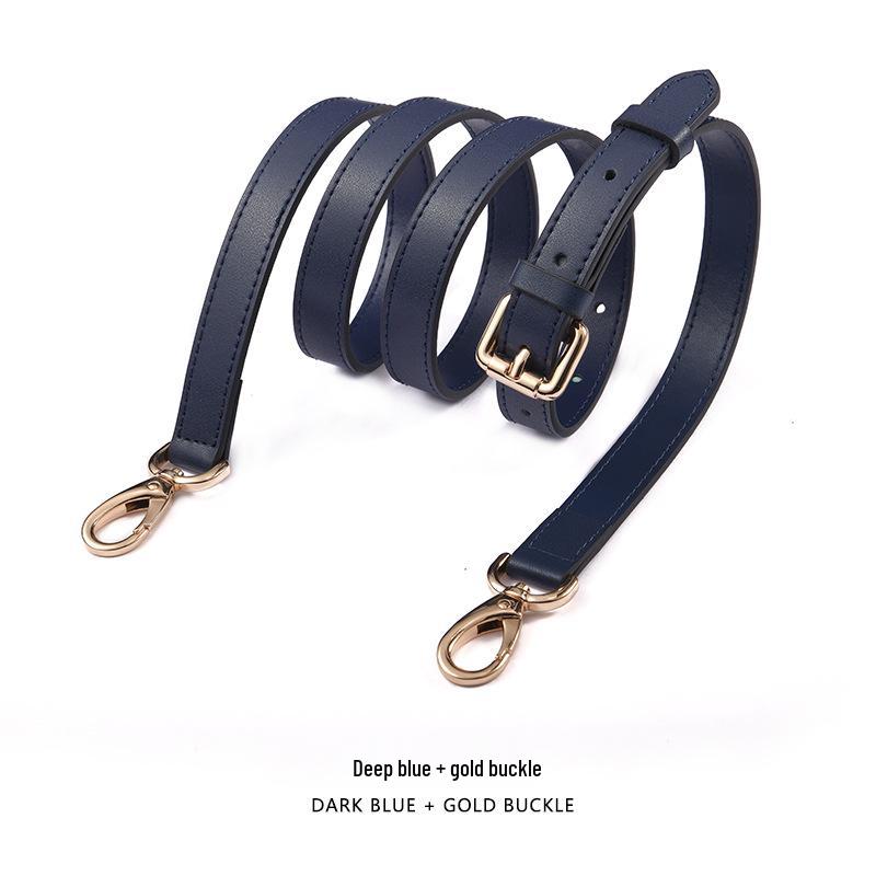 Adjustable Genuine Leather Crossbody Bag Strap - Thin Plain Weave for Women