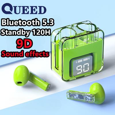 Transparent Bluetooth Headset Semi-in-ear Digital Display Gaming Low-latency Sports Wireless Headset