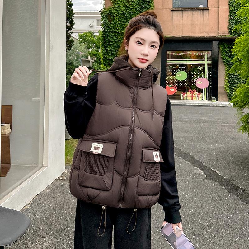 New Winter Fashion Small Down Cotton Vest Thickened Versatile Sleeveless Jacket Tide