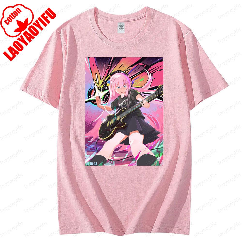 BOCCHI THE ROCK Role Printed Tshirt Cool Rock and Roll Lover Creative Short Sleeve Men Women Universal Summer Crewneck Tee Tops