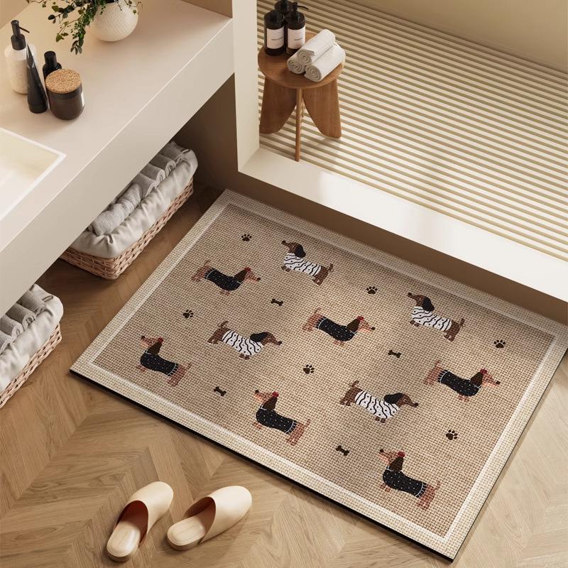 Diatomite Super Absorbent Non-Slip Bathroom Mat Toilet Anti-Skid Bathtub Foot Mat Kitchen Living Room Floor Mat Entrance Doormat
