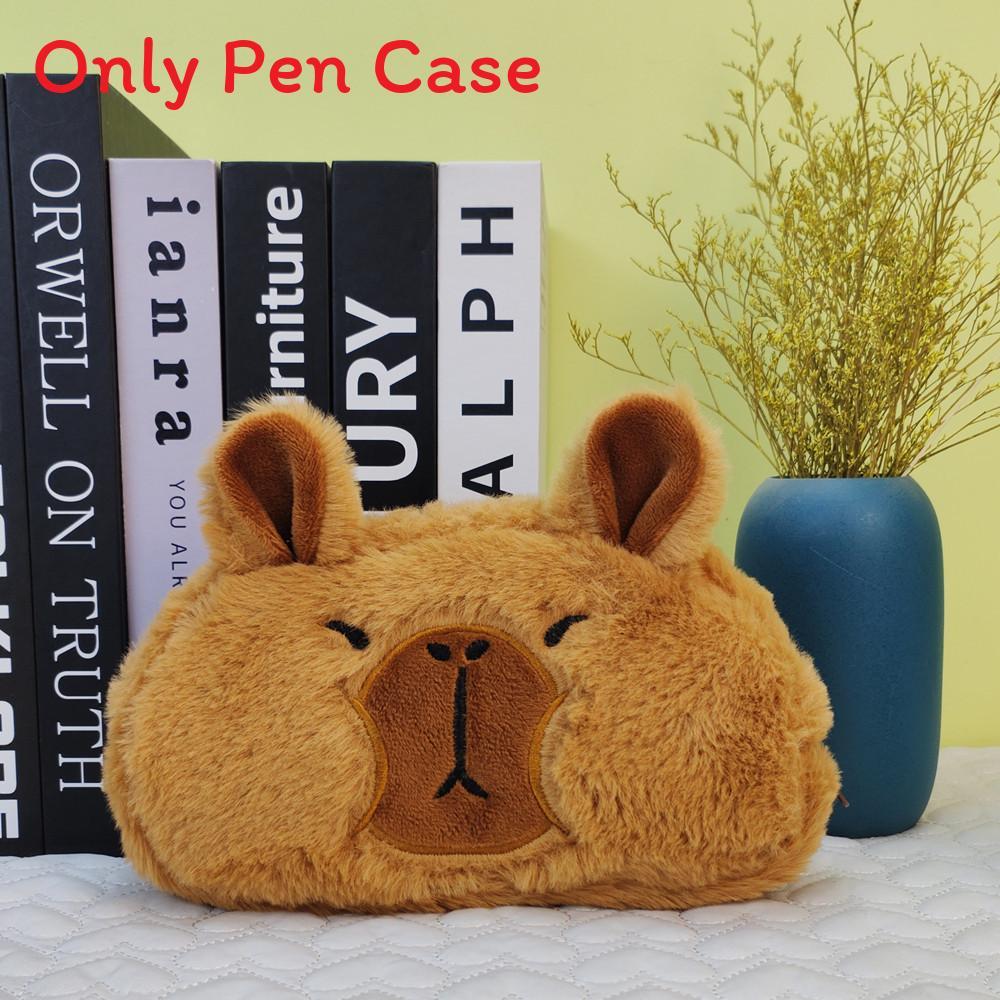Capybara Plush Pen Case With Large Capacity For Kids And Teens Stationery Storage Bag