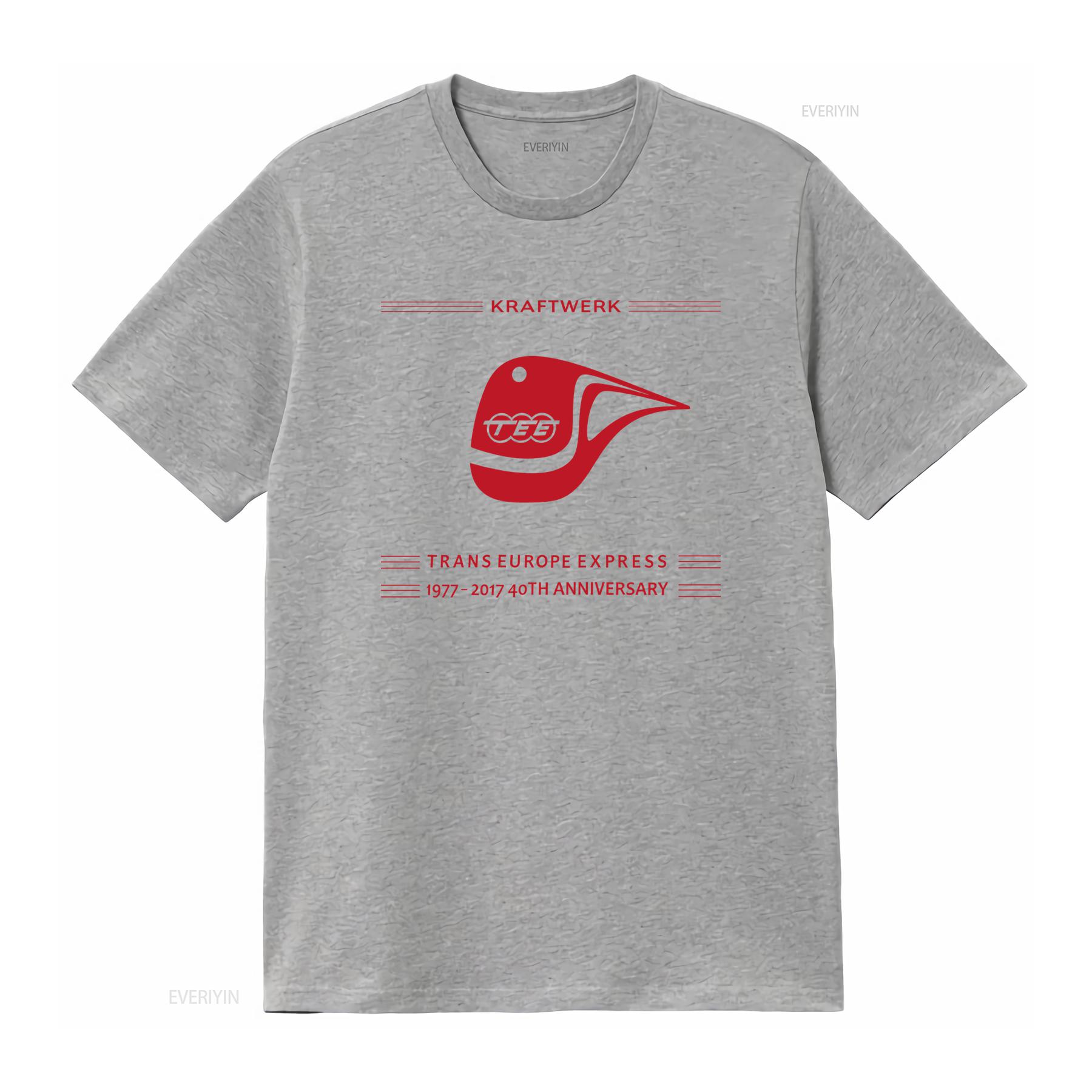 Kraftwerk Trans Europe Express 40th Anniversary T Shirt Vintage Electronic Music Band vintage Washed Top For Everyday Wear Soft S