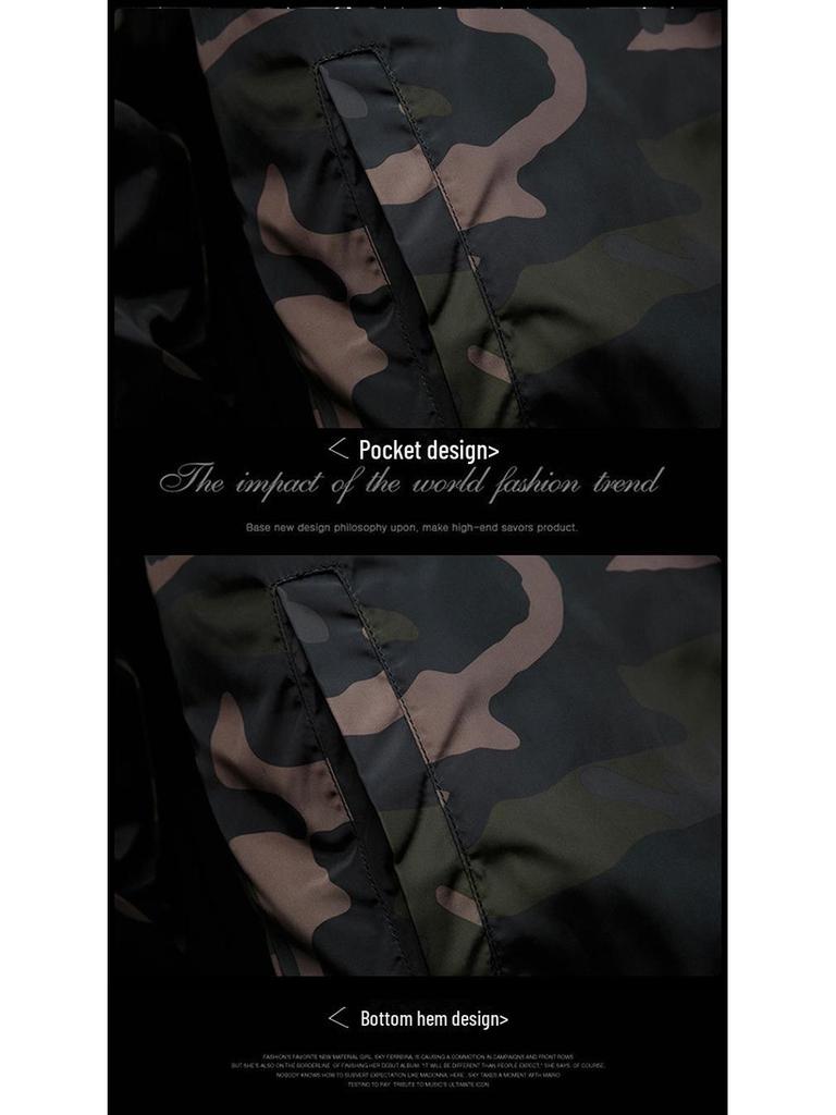 Men's Korean Camouflage Cotton Winter Coat for High School Students