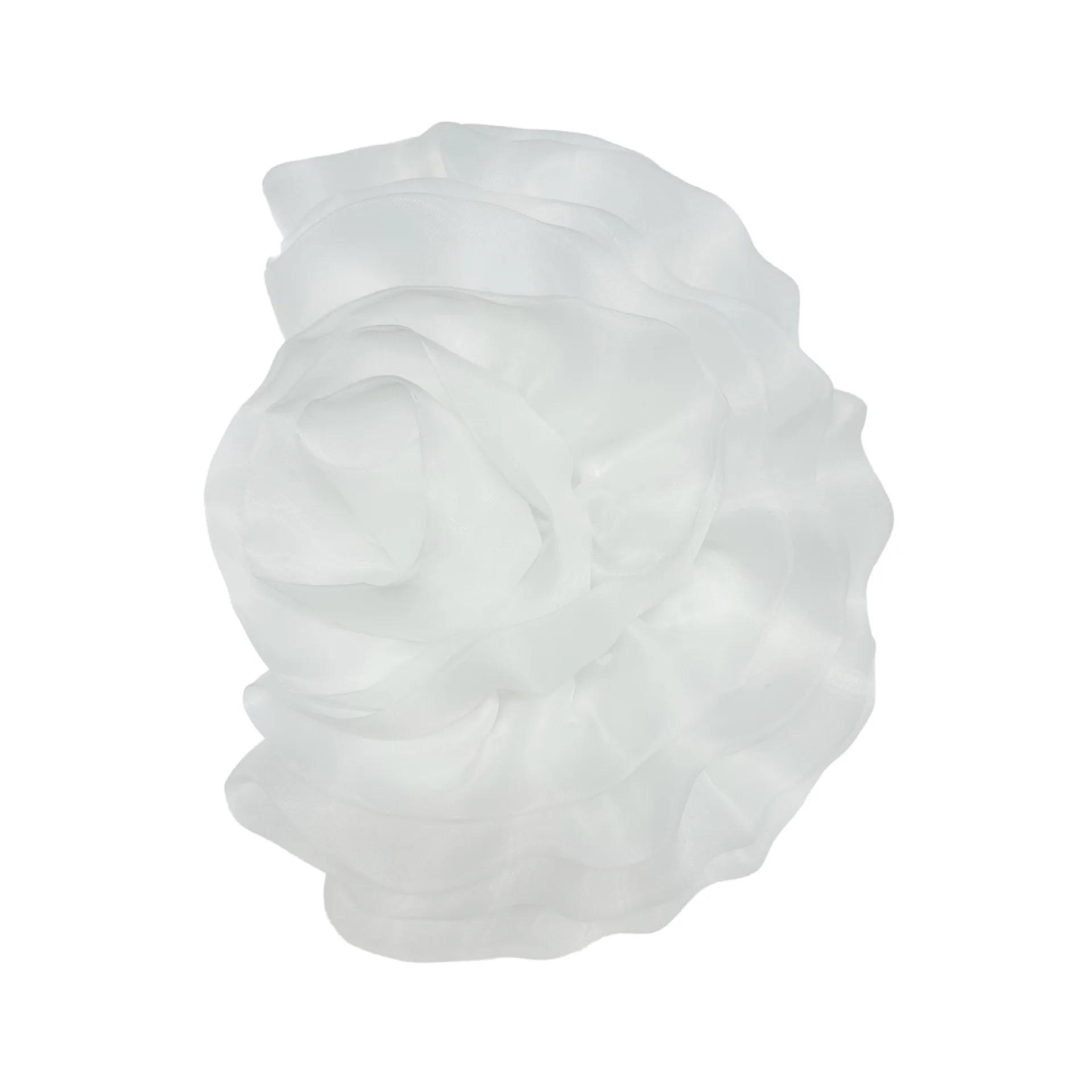 

Multi-layer Organza Large Flower Patch Chest Flower Handmade Clothing Patch Brooch Accessories 3D Clothes Appliques Sewing белый