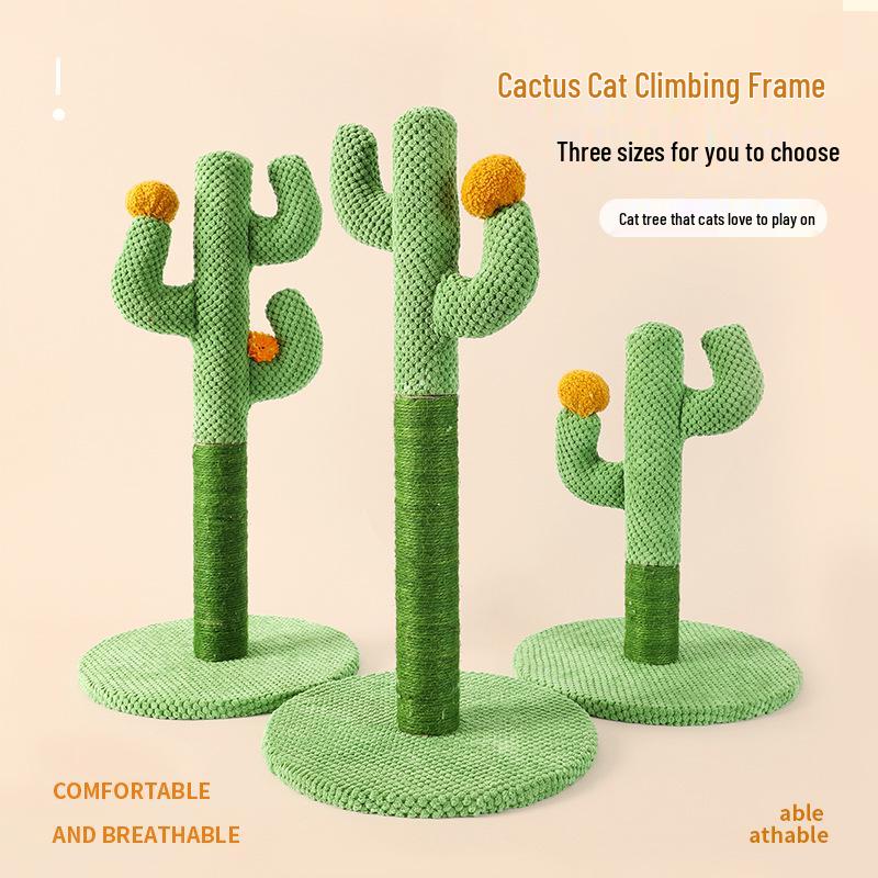 Cactus Cat Climbing Frame & Sisal Scratching Post with Toys