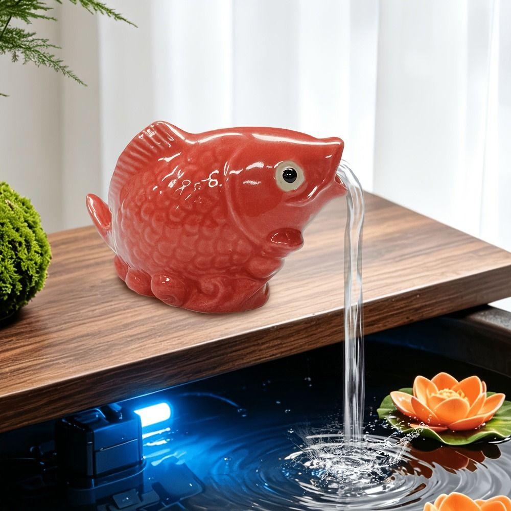 Wear Resistant Carp Garden Statue Ceramic Ceramic Carp Fish Statue Pond Fountain