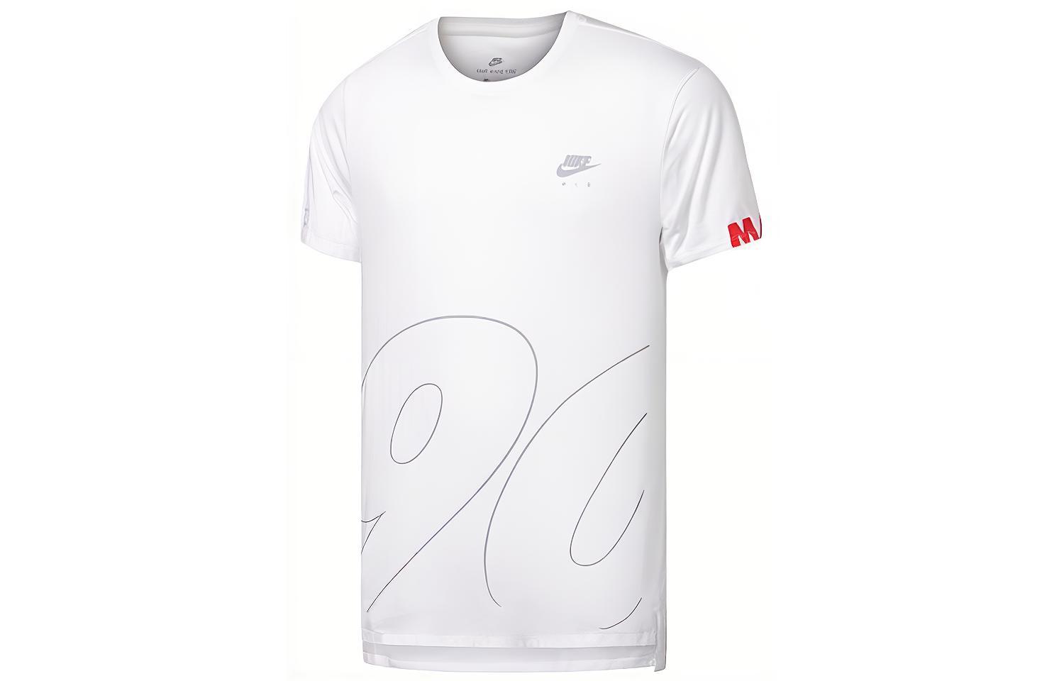 Nike T Shirts Men s White Crew Neck Moderate Straight Fit 913163-100 L