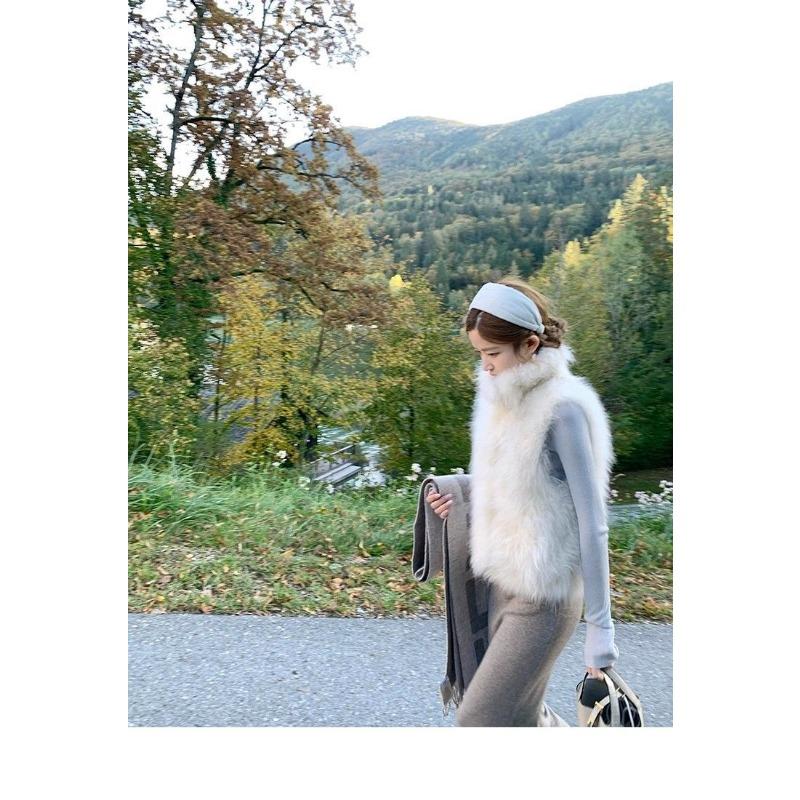 

Жилет из искусственного меха для женщин Зима Осень и Зима Новая Модная Меховая Топ S белый