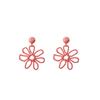 Straw Exaggerated Dopamine Flower Hand-Woven Earrings Holiday Seaside Fresh Fashion Ear Jewelry