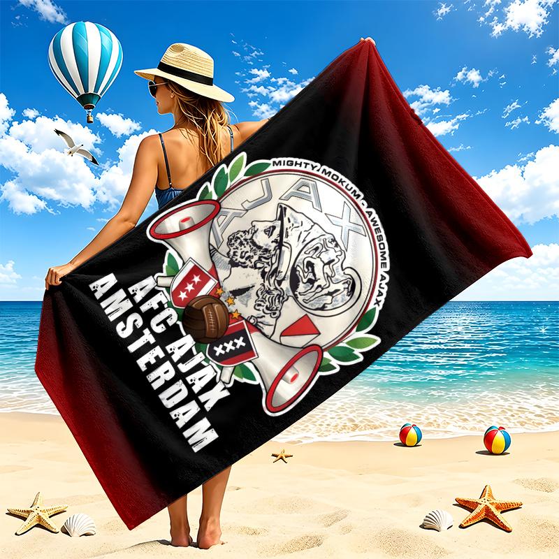 AFC Ajax Beach Towel Quick Dry Soft MicrofiberSand Resistant Oversized Cabana Bath Sheet for Swimming Pool Travel Gift
