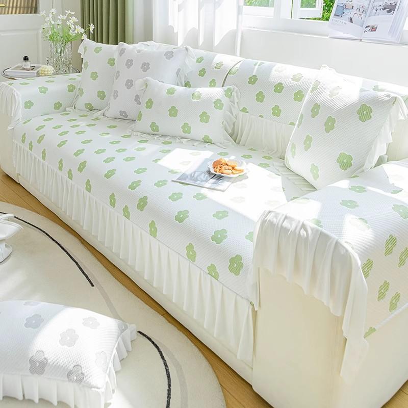 Fresh Ins Style Ice Silk Cool Sofa Cushion Cooling Mat for Summer Non-Slip Summer Sleeping Mat Cushion Sofa Cover