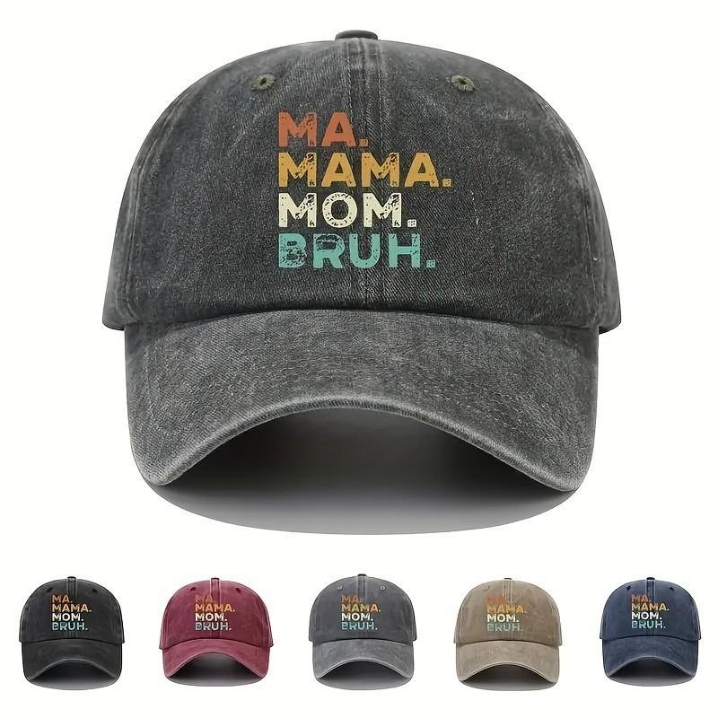 Unisex lässige, einfache, vielseitige, trendige Baseballkappe mit aufgedruckten Buchstaben BRUH
