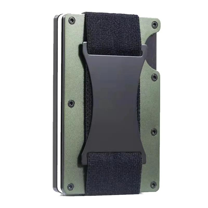Carbon Fiber Metal Business Card Holders Wallet Men RFID Blocking Slim Minimalist Wallets Male Credit Card Holder Name Card Case