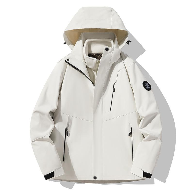 New Outdoor Three-in-one Stormtrooper Men Autumn and Winter Windproof Waterproof Mountaineering Clothing Couple Polar Fleece Warm Two-piece Set