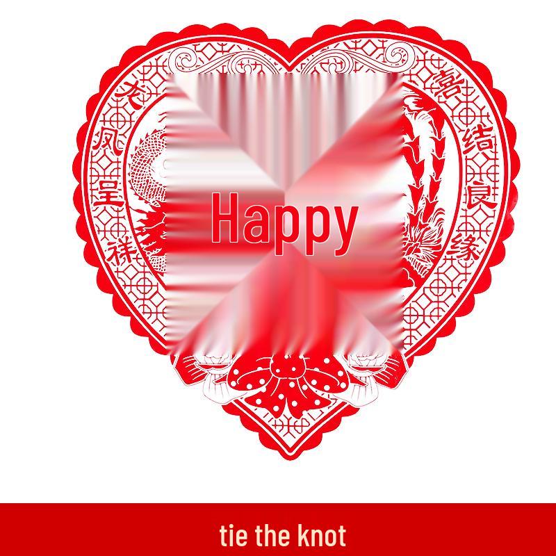 Double Happiness Wedding Stickers for Door and Window Decoration Static Cling Sticker Model 30 27*27 CM