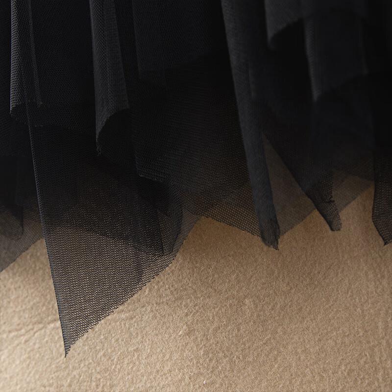 Sisbest Elegant High-Waist Sequin Pleated Mesh Skirt