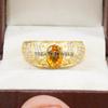 Bague Citrine Taille Ovale Argent Sterling 925 Plaqué Or Pour Homme #A975 JL375669290863