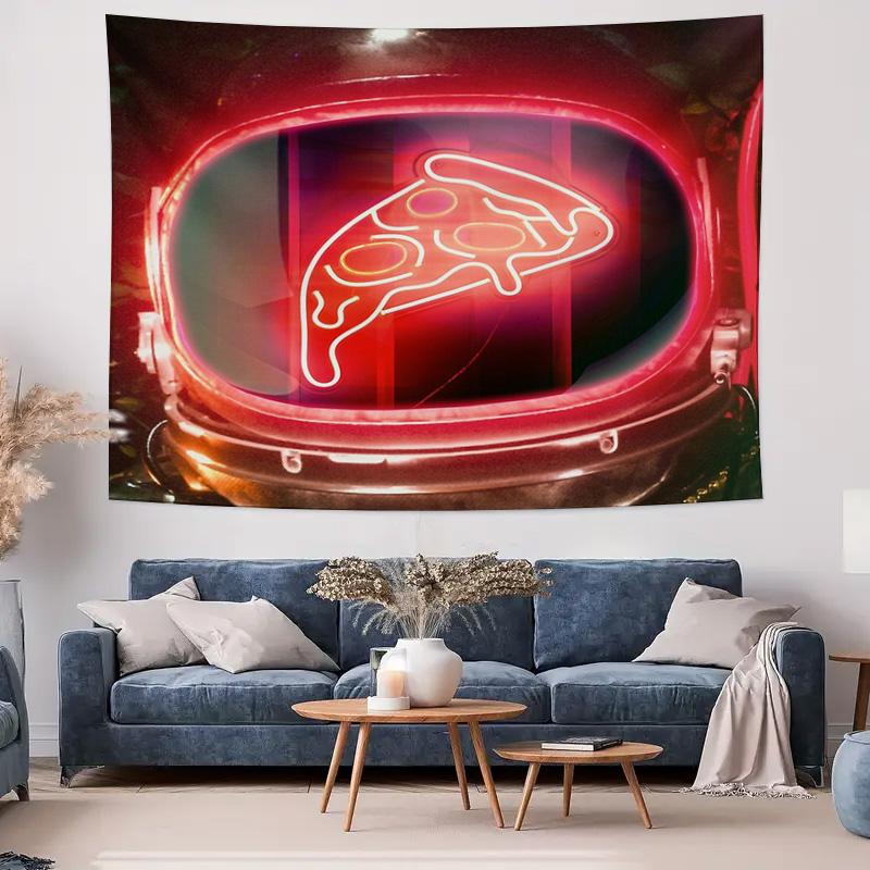 Pizza Tapestry Wall Hanging Anime Aesthetic Room Decor Vaporwave Kitchen Backdrop Dorm Decor Home Decoration Art Living Room Wal