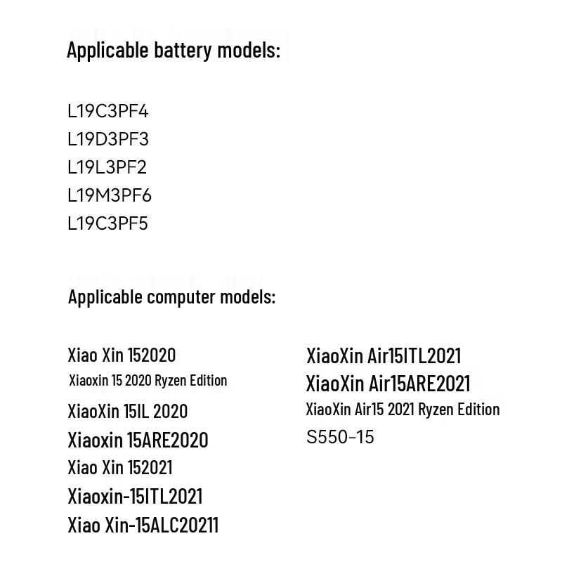 Llano 4950mAh Laptop Battery for Lenovo Xiaoxin 15 & Air 15 Series