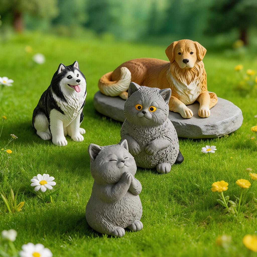 3D Dog Cat Silicone Candle Mold Praying Cats Sitting Standing Dog Silicone Mould DIY Animals Soap Resin Plaster Mould Ornament