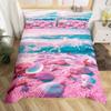 Princess Castle Bedding Set Cartoon Duvet Cover Pillowcase Girl Pink Quilt Cover for Children Gift Single Double Large Size