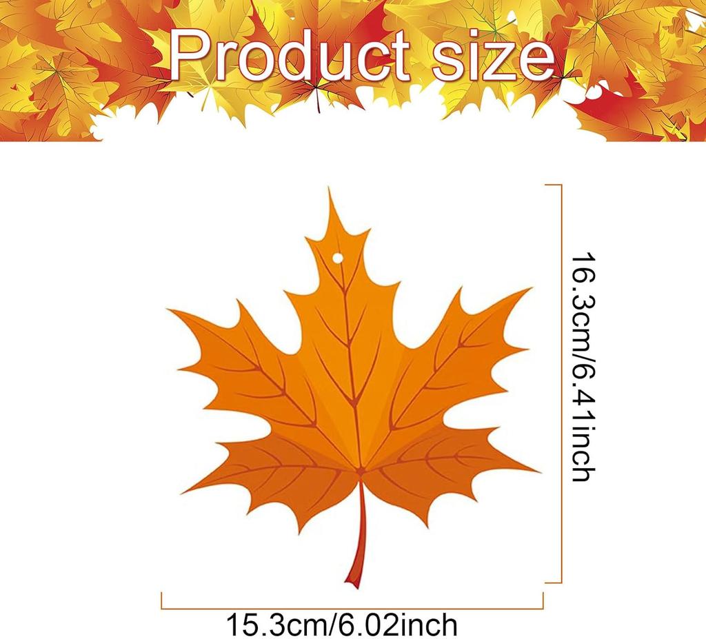 16 PCS Big Maple Leaf Paper Swirls – Fall Thanksgiving Hanging Ceiling Decor for Autumn Harvest Party, Classroom & Home Supplies