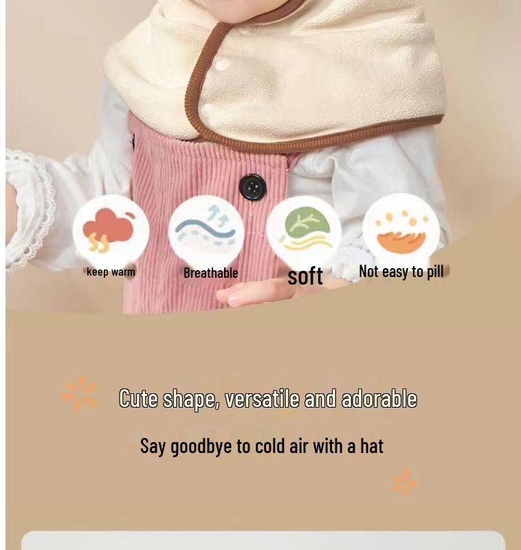 Autumn & Winter Infant Hooded Scarf Hat - Cute & Warm for Toddlers