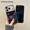 Phone Case: 2D Flat Lambskin Suitable for iPhone 18, 17, 16, 15, 14, 13 Pro Film Protective Case, Four Black Crystal Roses, Christmas and Halloween Gi