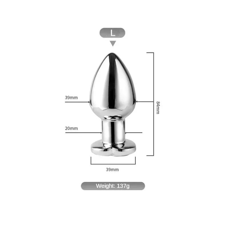 Vibrating Remote Heart-Shaped App Control Man and Woman Metal Anal Plug Adult Luminous Electric Anal Dildo Couple Intimate Toys