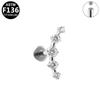 G23 Titanium Zirconia Ear & Lip Stud with Micro-inlaid Zirconia
