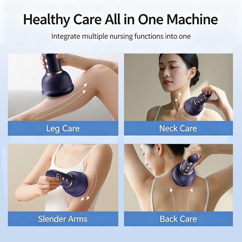 USB Genopladelig Mavemassager 9 Niveauer Til Varm Kompres og Justerbar Guasha Sugekop Intensitet Arm- og Benmassage
