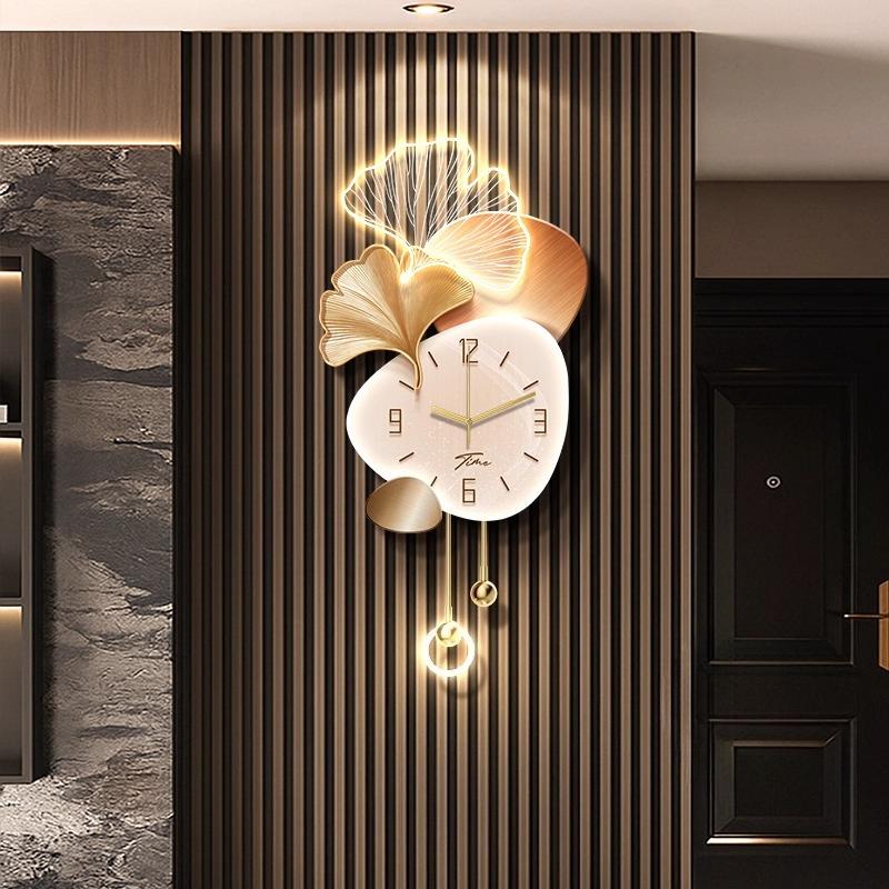 Horloge Murale de Salon Design de Luxe Créativité Horloge Numérique LED Restaurant Silencieuse Horloge à Quartz Couloir Montre Murale Décoration de Maison