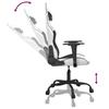 Gaming Chair with Massage Function White and Black Artificial Leather