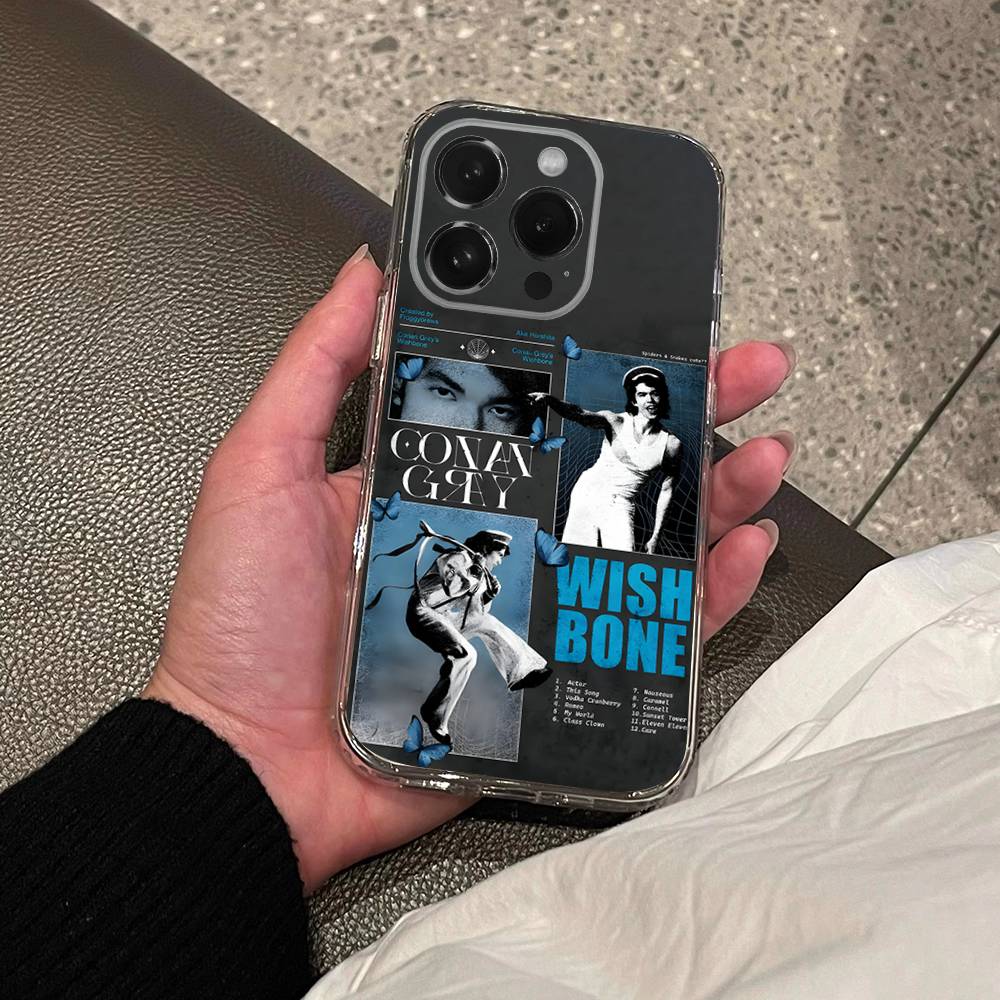 

C-Conan Gray Wishbone Phone Case For iPhone 17,16,15,14,13,12,11,Pro,XS,Max,XR,Plus,E,SE4,Mini Transport Shockproof Soft Cover iPhone6