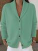 European & American Cross-Border Knit Cardigan: Women's Loose Lapel Button Plain Long Sleeve Sweater for Autumn/Winter