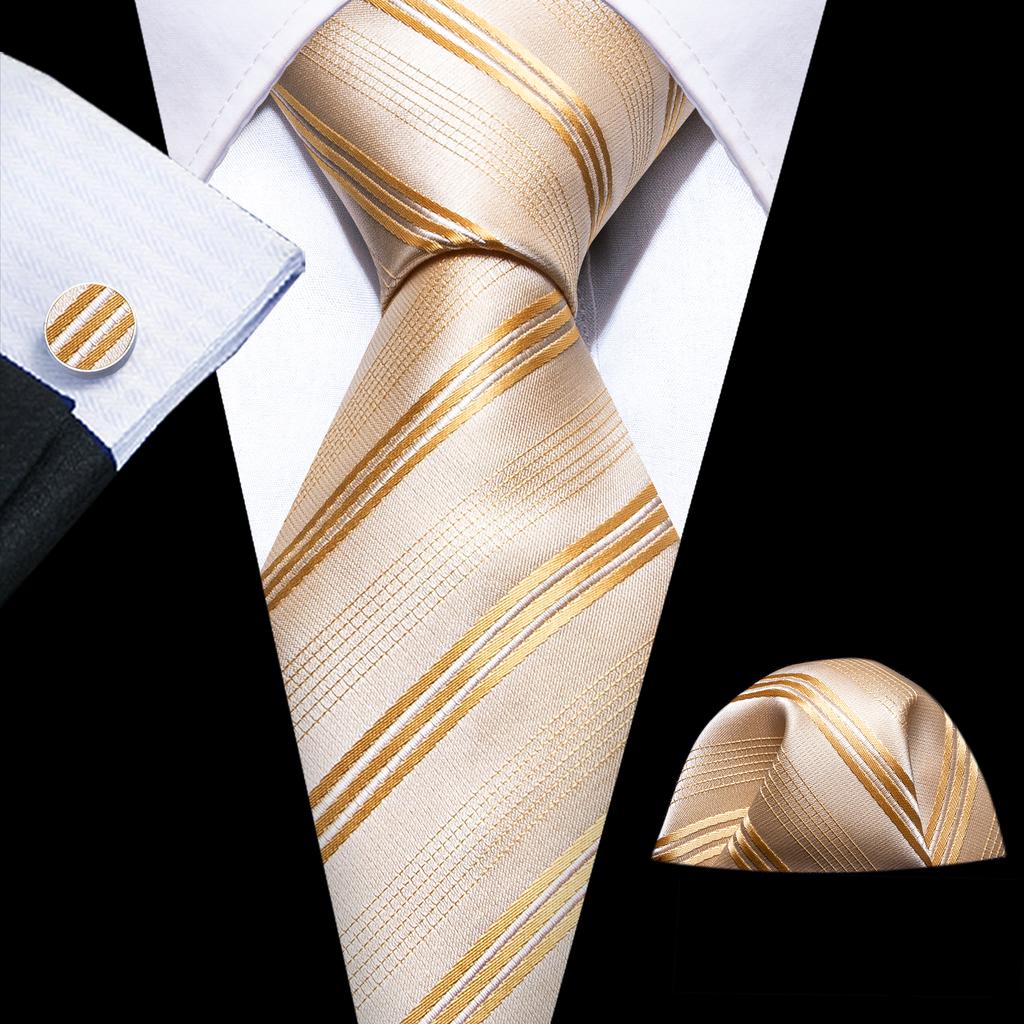 Barry.Wang Floral Ties for Men Woven Paisley Wedding Necktie Handkerchief Cufflinks Formal Casual Set