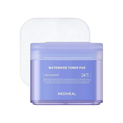 Mediheal Watermide Nem Pedi Cilt Sıcaklığını İyileştirir, Kuru, Şişkin, Kaba Ciltler İçin Nemlendirici Tonik Pedleri 100 Ped