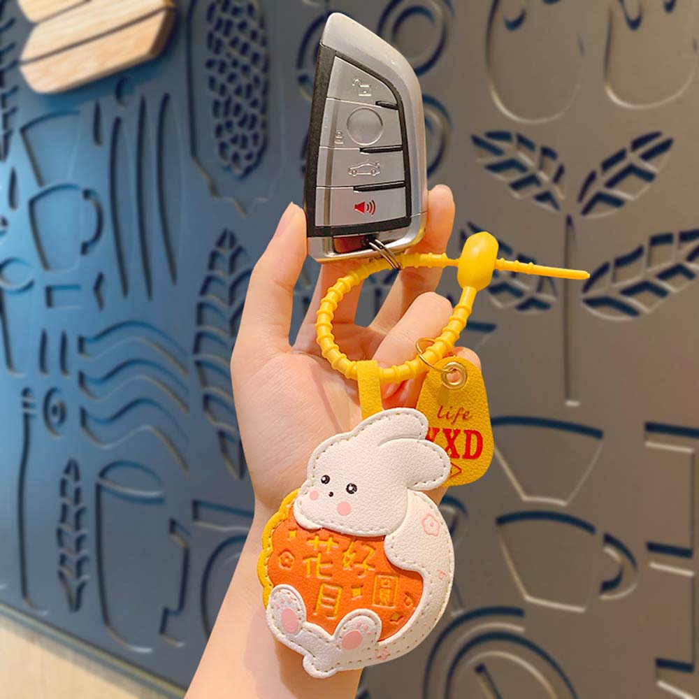 

2 Styles National Style Mid-Autumn Mooncake Bag Pendant Rabbit Mooncake Key Ring Kids/Children 2pcs