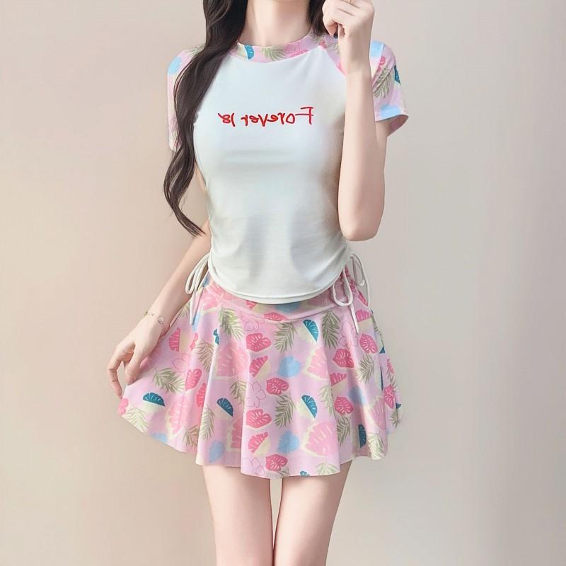 

Sports Swimming Suit Women s Hair Split Boxer Skirt Conservative Slimming Large Size Hot Vacation Swimwear M 80-100 kg