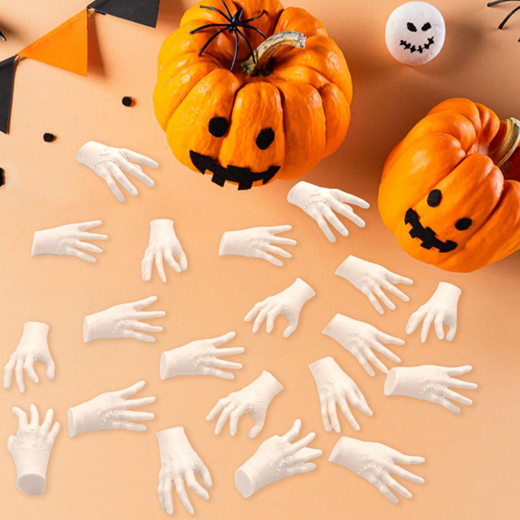 0pcs Halloween Horror Skeleton Hand Ornaments