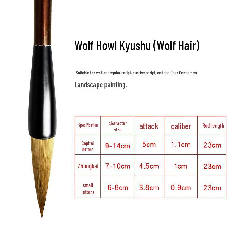 Tianyi Hall European Style Wolf Hair Calligraphy Brush Set: Large, Medium, Small – Ideal for Regular Script and Painting Small