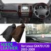 Car Dashmat Black/Brown Leather Dashboard Cover Suede Leather Dash Mat Pad Sunshade Accessories for J120 Lexus GX470 2003-2009