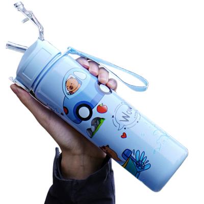 700ml Capybara Sports Water Bottle with Straw & Handle Portable Drinking Bottle Kawaii Water Bottle for Boys Girls Daily Use