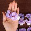 Purple Flower Number Birthday Candle Cake Decoration Party Handmade Number Candle 0-9