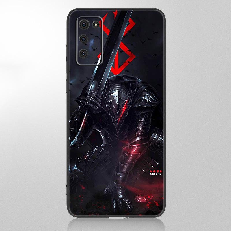Anime Berserk Guts Phone Case For Samsung Galaxy A12 A02S A22 A32 A52 A72 A71 A51 A41 A31 A21 A11 A50 A70 A10S A20S Black Cover