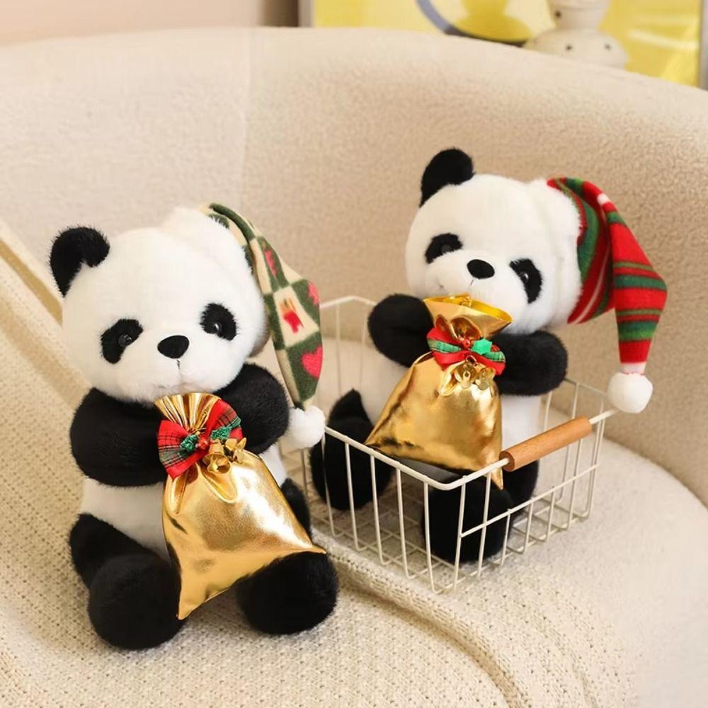 

Мягкая кукла Рождественская счастливая панда Животное Кукла Пушистая панда Плюшевая кукла Дети День рождения Рождество Style A