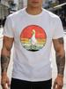 Vintage Retro Sunset White Duck Graphic Unisexs Short Sleeve T Shirt Farm Animal Crew Neck Soft Cotton Casual Outdoor Top For Unisex