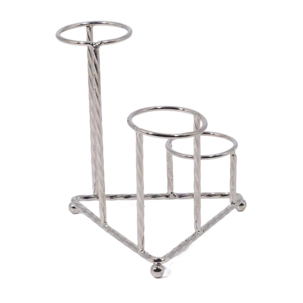 Large Capacity Triangular Ball Base Silver/Black/Gold Crystal Ball Stand  Office